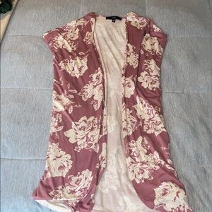 Floral Open-Front Cardigan